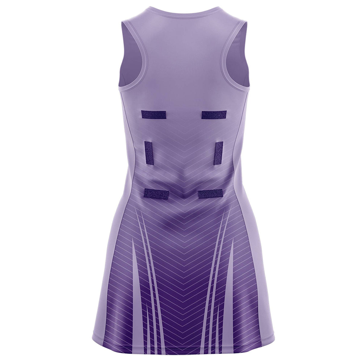 Custom Light Purple Purple Netball Dresses With Diagonal Lines And Jagged Texture Patterns