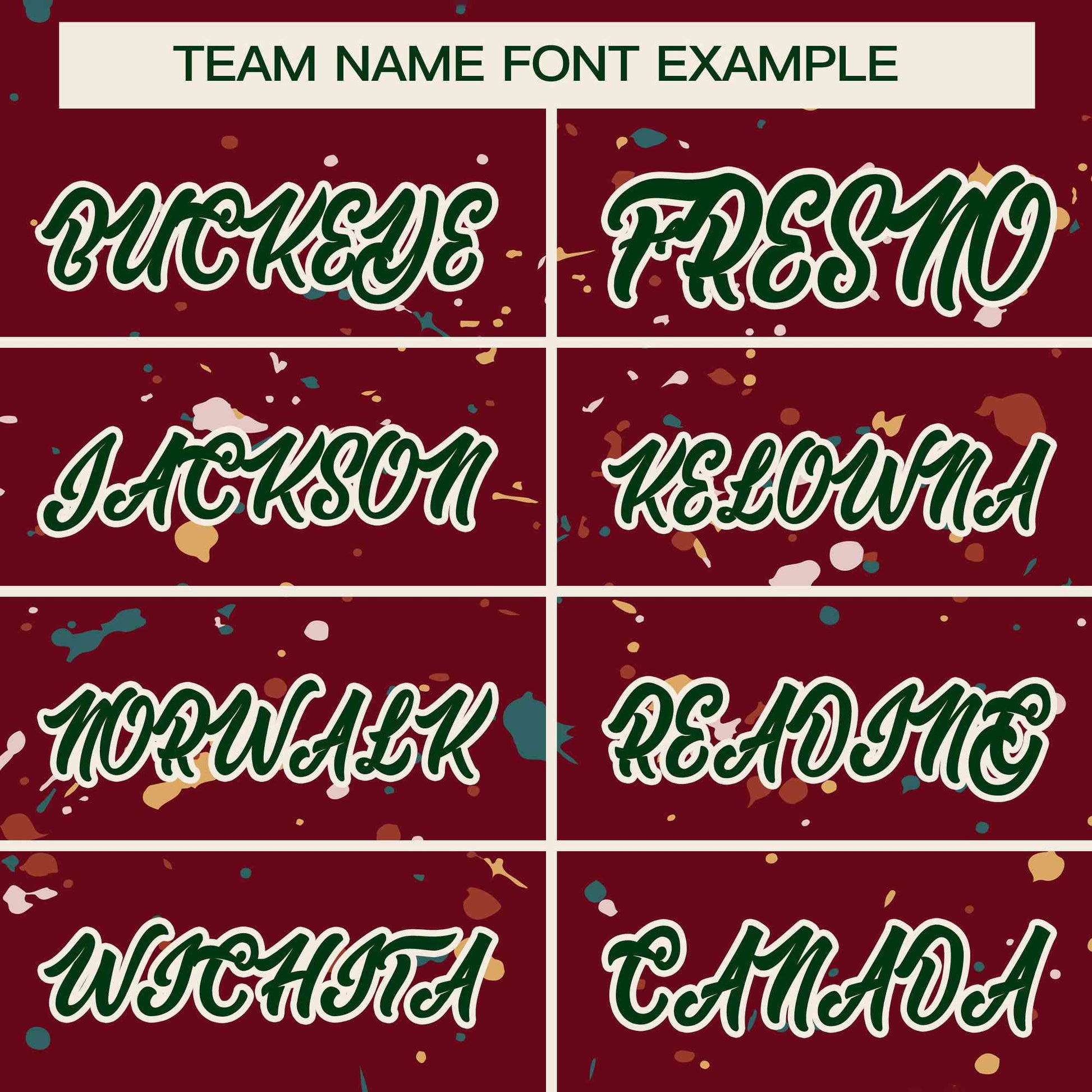 Custom Crimson Green-Cream Splash Graffiti Pattern Authentic Baseball Jersey
