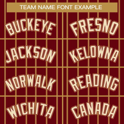 Custom Crimson Old Gold Stripe Fashion Design Full Button Authentic Baseball Jersey