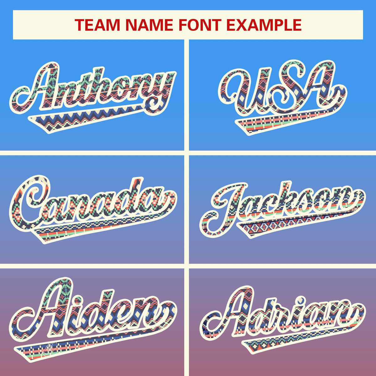 Custom Gradient Fashion Baseball Jersey Personalized Ethnic Pattern Name Number for Men Women Youth