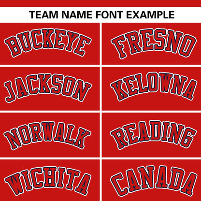 Custom Red Classic Style Authentic Stand Collar Baseball Jersey