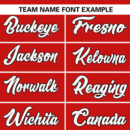 Custom Red Classic Style Authentic Stand Collar Baseball Jersey