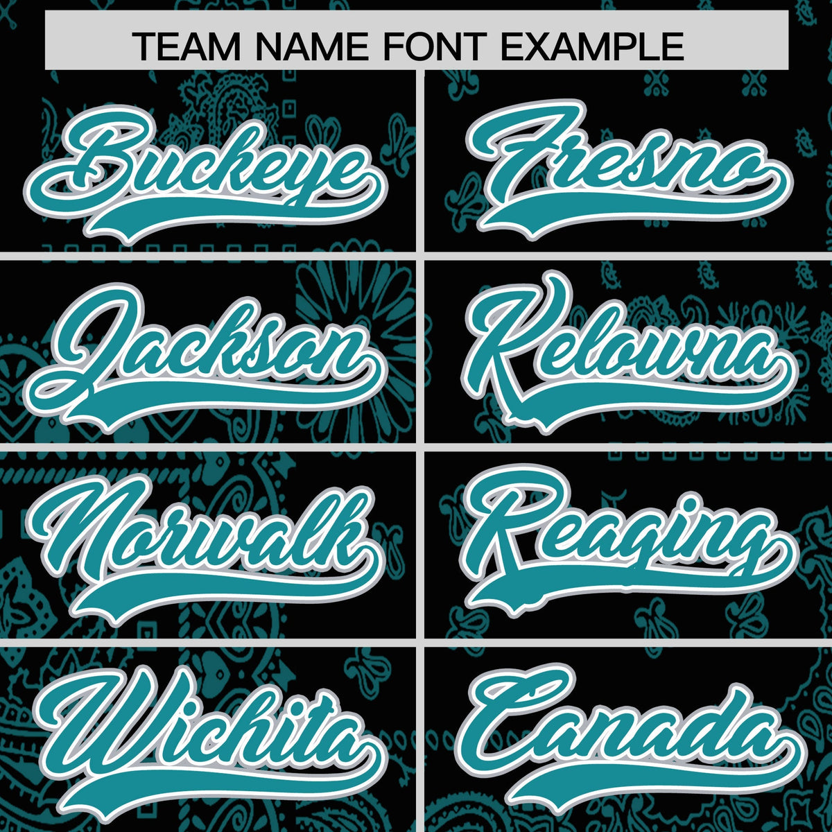 Custom Aqua Black White Cashew Flower Graffiti Pattern V-Neck Hockey Jersey| KXKSHOP