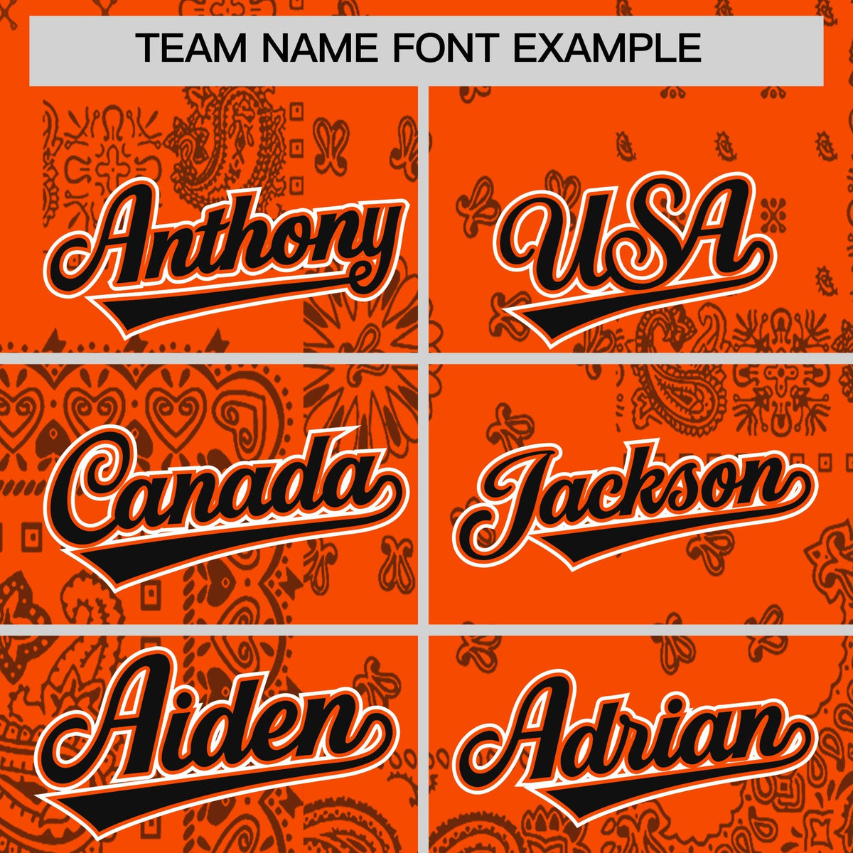 Custom Orange Black White Cashew Flower Graffiti Pattern V-Neck Hockey Jersey| KXKSHOP