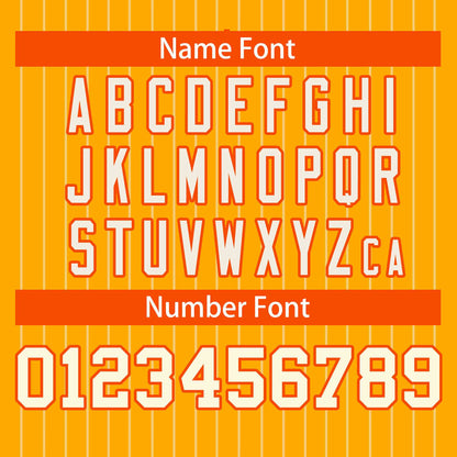Custom Yellow Orange-Cream Stripe Fashion Design Full Button Authentic Baseball Jersey