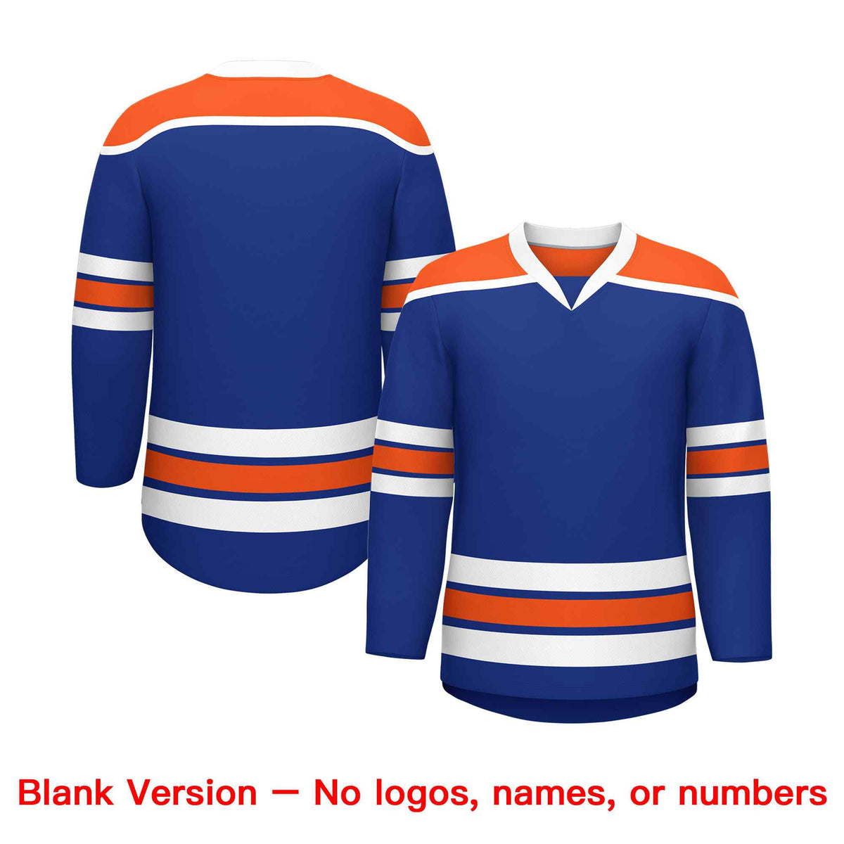 Custom Royal Blue Orange Ice Cream Helmet Pattern Personalized V-Neck Hockey Jersey| KXKSHOP