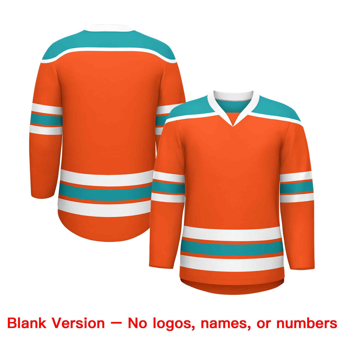 Custom Orange Aqua Ice Cream Helmet Pattern Personalized V-Neck Hockey Jersey| KXKSHOP