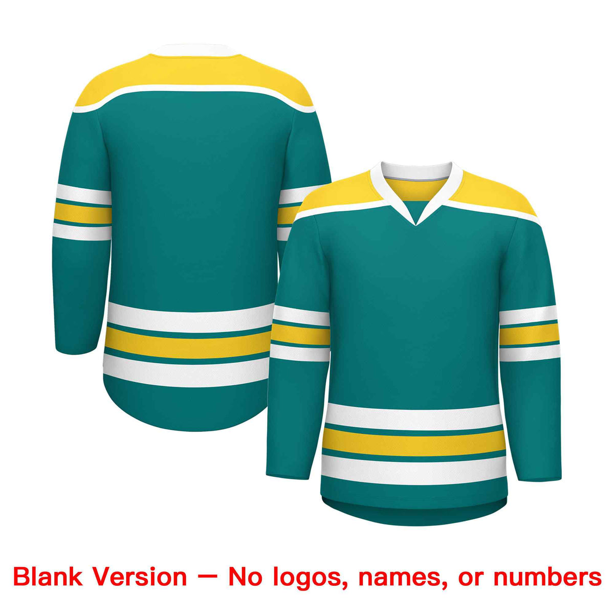 Custom Teal Gold Ice Cream Helmet Pattern Personalized V-Neck Hockey Jersey| KXKSHOP