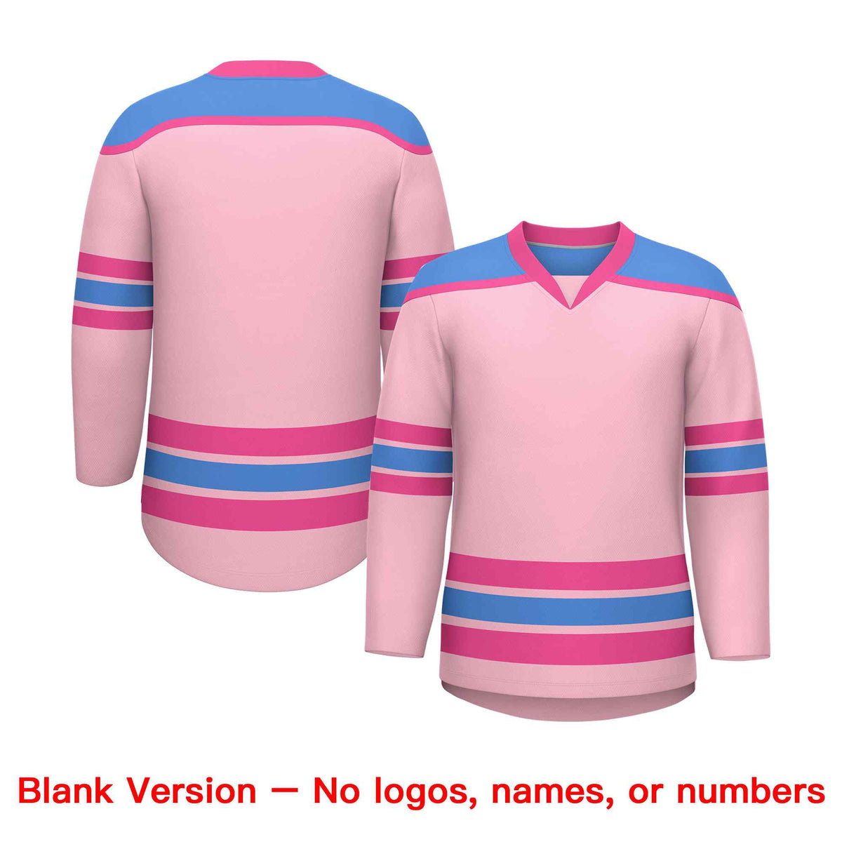 Custom Light Pink Powder Blue Ice Cream Helmet Pattern Personalized V-Neck Hockey Jersey| KXKSHOP