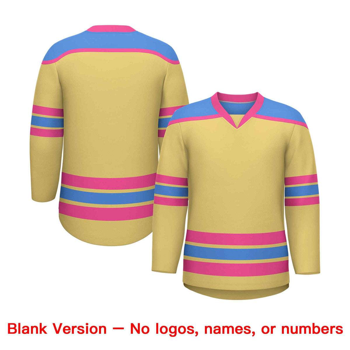 Custom Khaki Powder Blue Ice Cream Helmet Pattern Personalized V-Neck Hockey Jersey| KXKSHOP