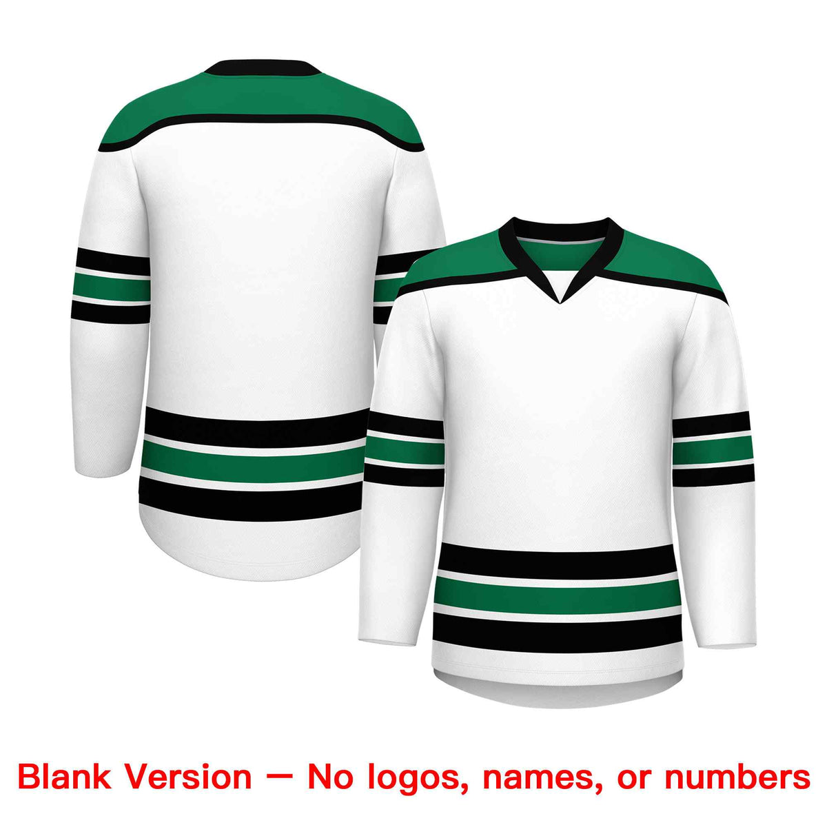 Custom White Kelly Green Ice Cream Helmet Pattern Personalized V-Neck Hockey Jersey