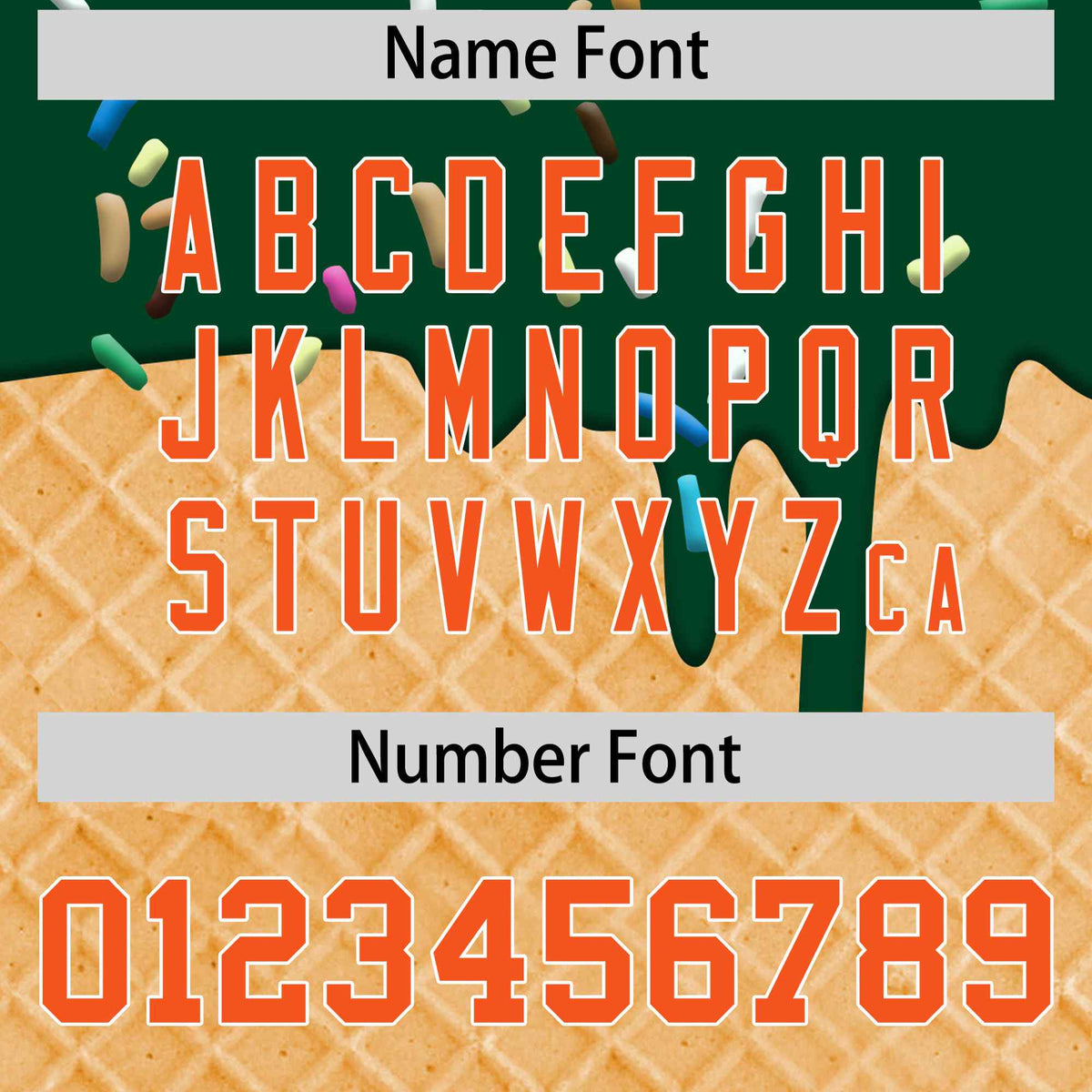 Custom Green Orange Ice Cream Pattern Personalized V-Neck Hockey Jersey