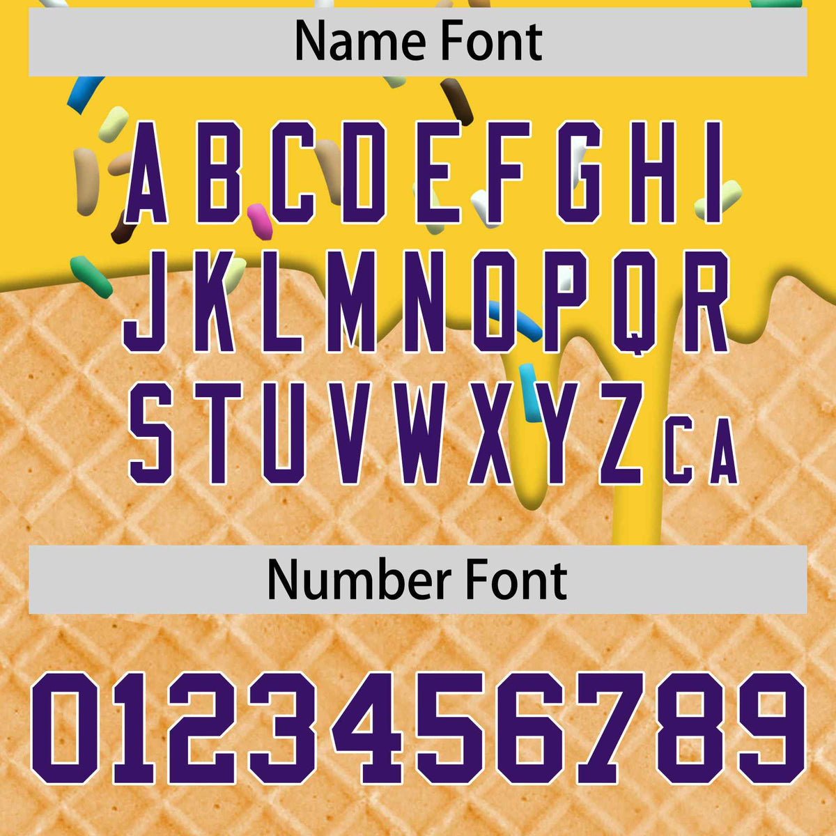 Custom Gold Purple Ice Cream Pattern Personalized V-Neck Hockey Jersey