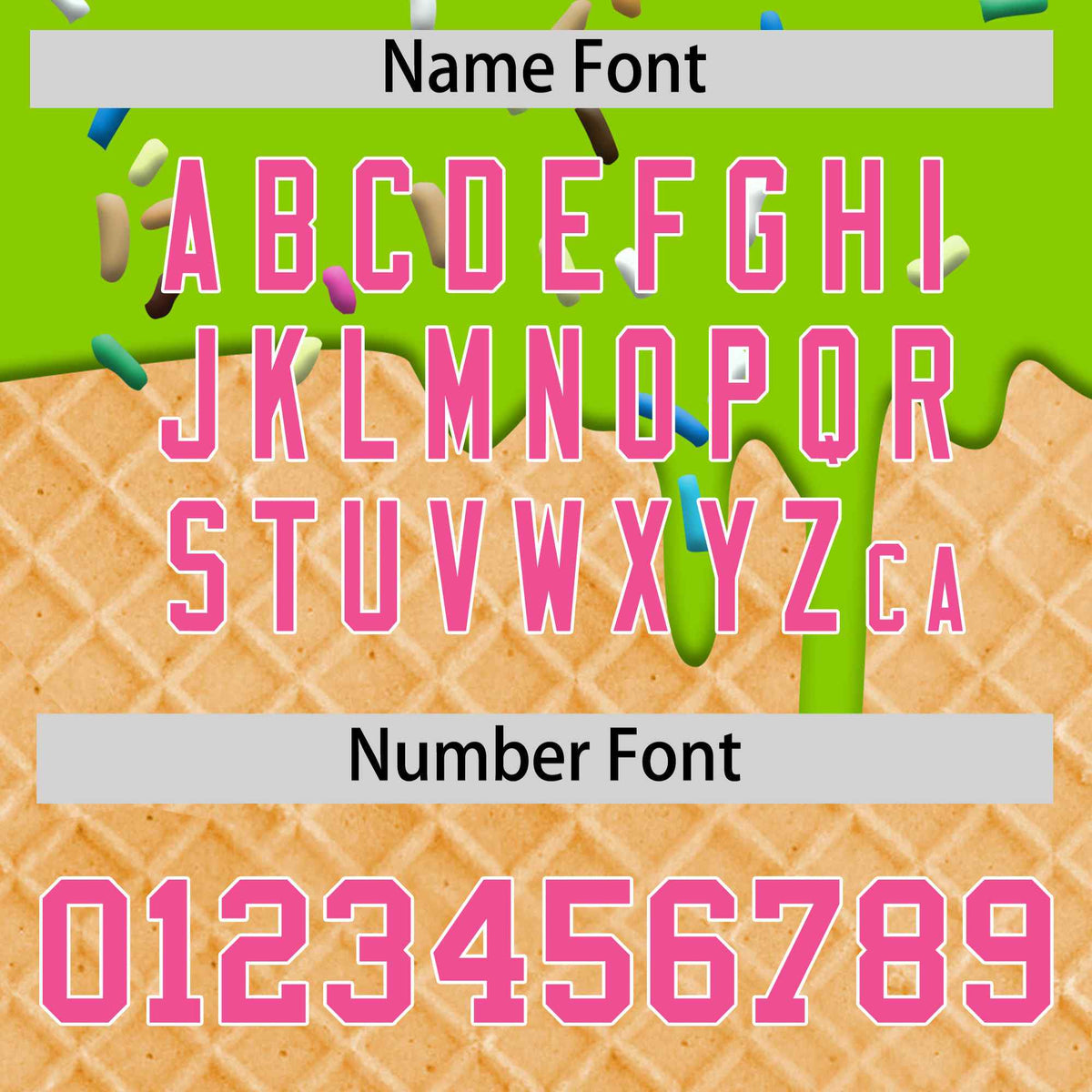 Custom Neon Green Pink Ice Cream Pattern Personalized V-Neck Hockey Jersey| KXKSHOP