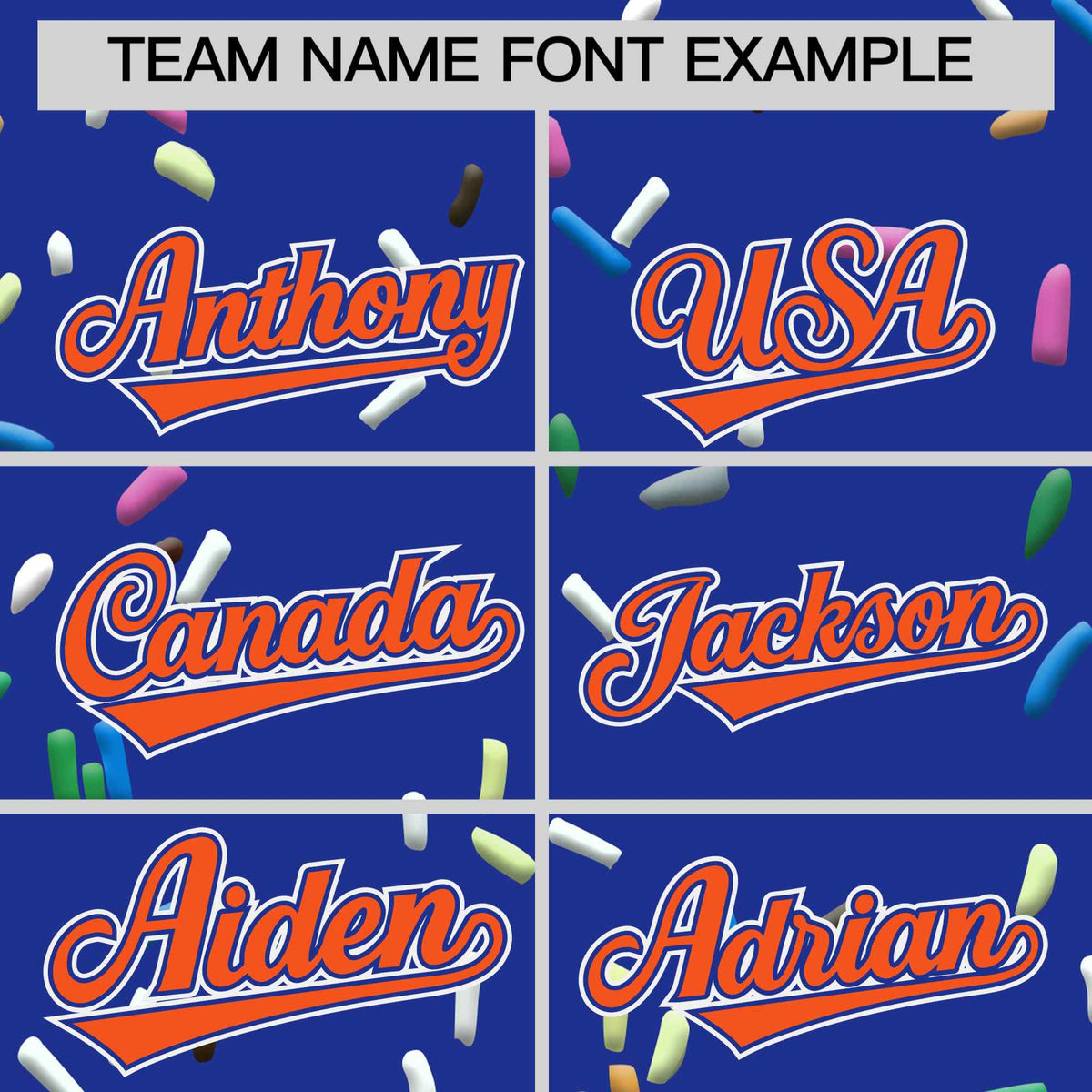 Custom Royal Blue Orange Ice Cream Pattern Personalized V-Neck Hockey Jersey| KXKSHOP