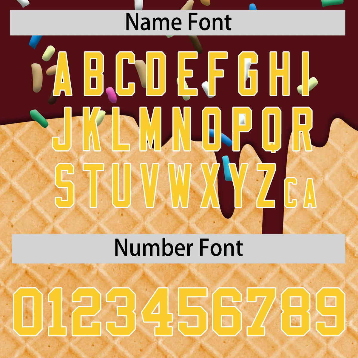 Custom Burgundy Gold Ice Cream Pattern Personalized V-Neck Hockey Jersey| KXKSHOP