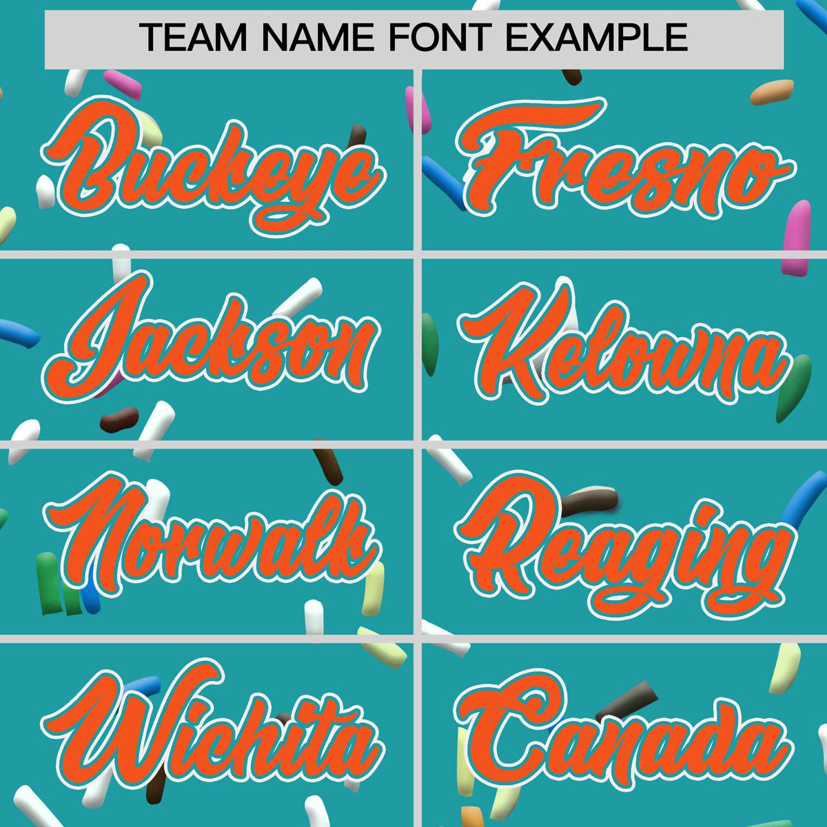 Custom Aqua Orange Ice Cream Pattern Personalized V-Neck Hockey Jersey