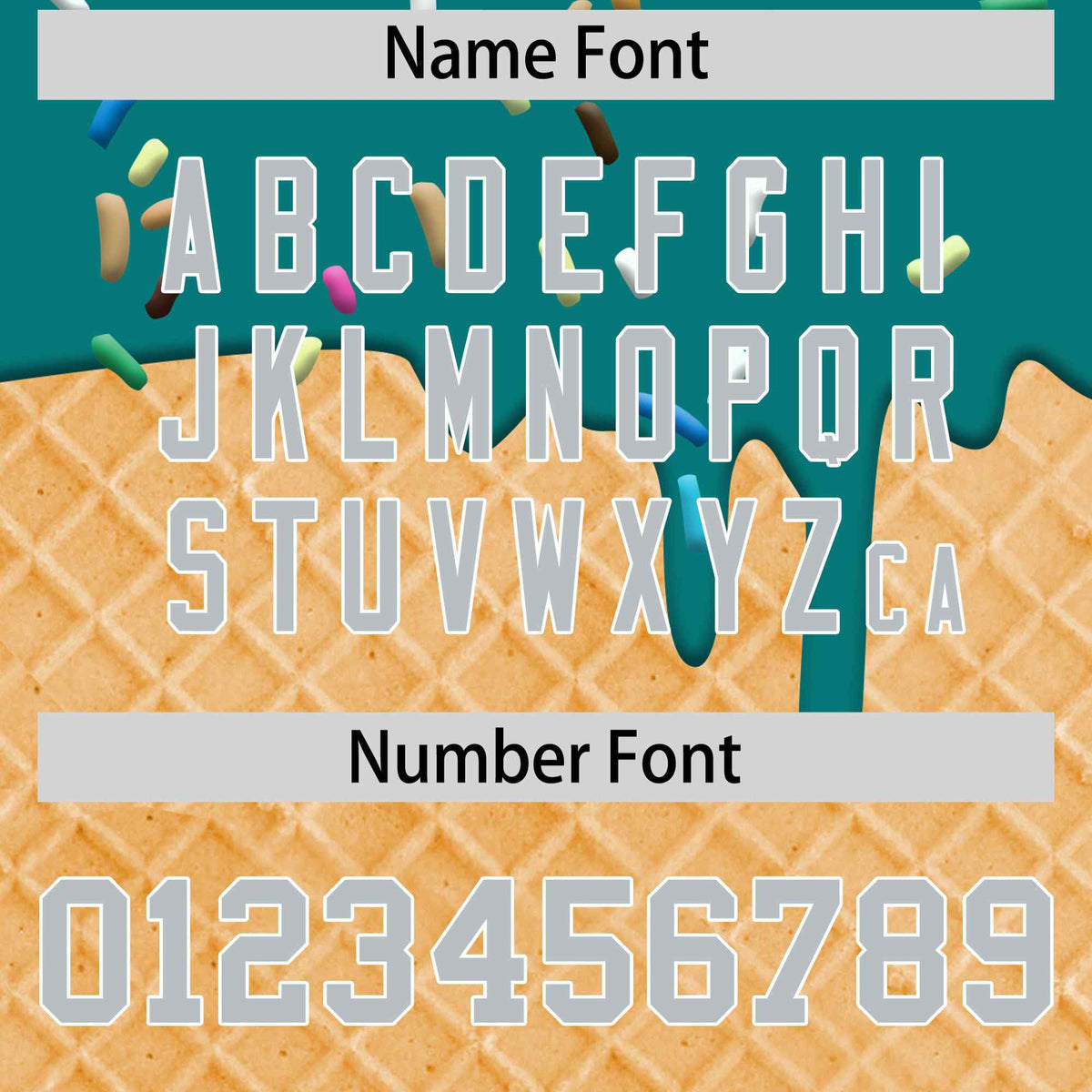 Custom Teal Silver Ice Cream Pattern Personalized V-Neck Hockey Jersey