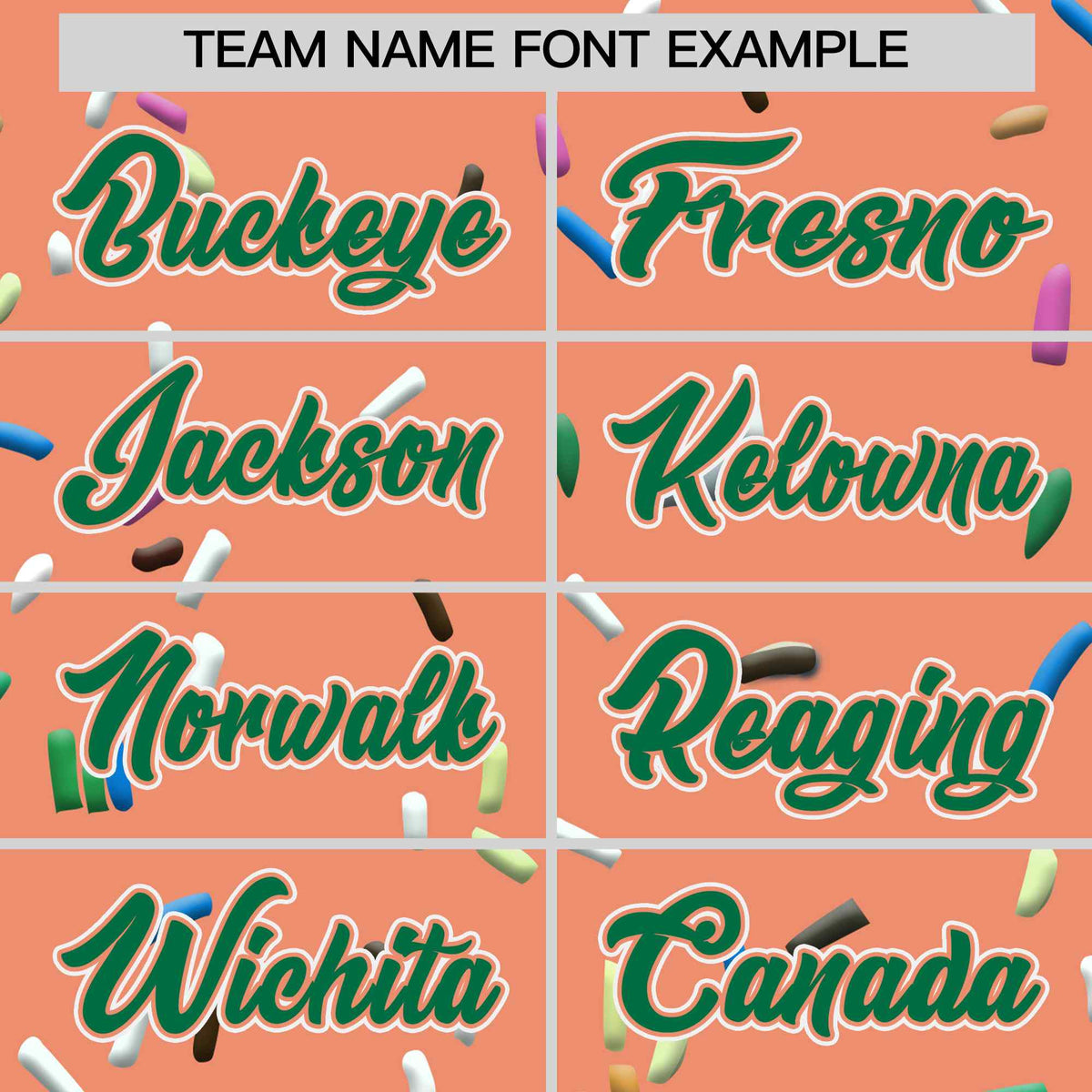 Custom Light Orange Kelly Green Ice Cream Pattern Personalized V-Neck Hockey Jersey