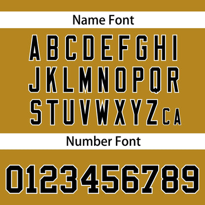 Custom Old Gold Black-White Personalized Classic V-Neck Hockey Jersey