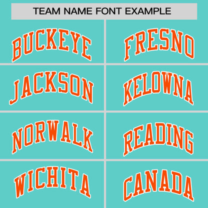 Custom Bright Green Orange-White Personalized Raglan Sleeves V-Neck Hockey Jersey