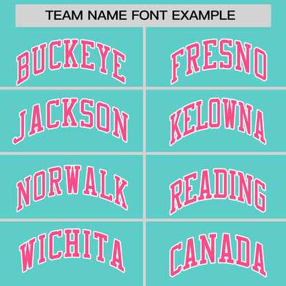 Custom Bright Green Pink-White Personalized Raglan Sleeves V-Neck Hockey Jersey