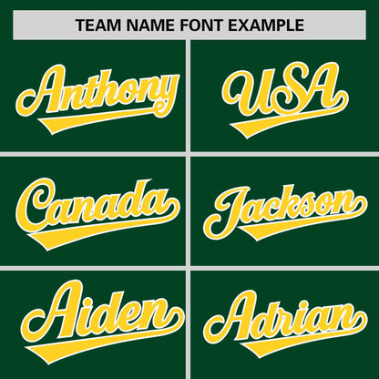 Custom Green Gold-Gold Personalized Raglan Sleeves V-Neck Hockey Jersey