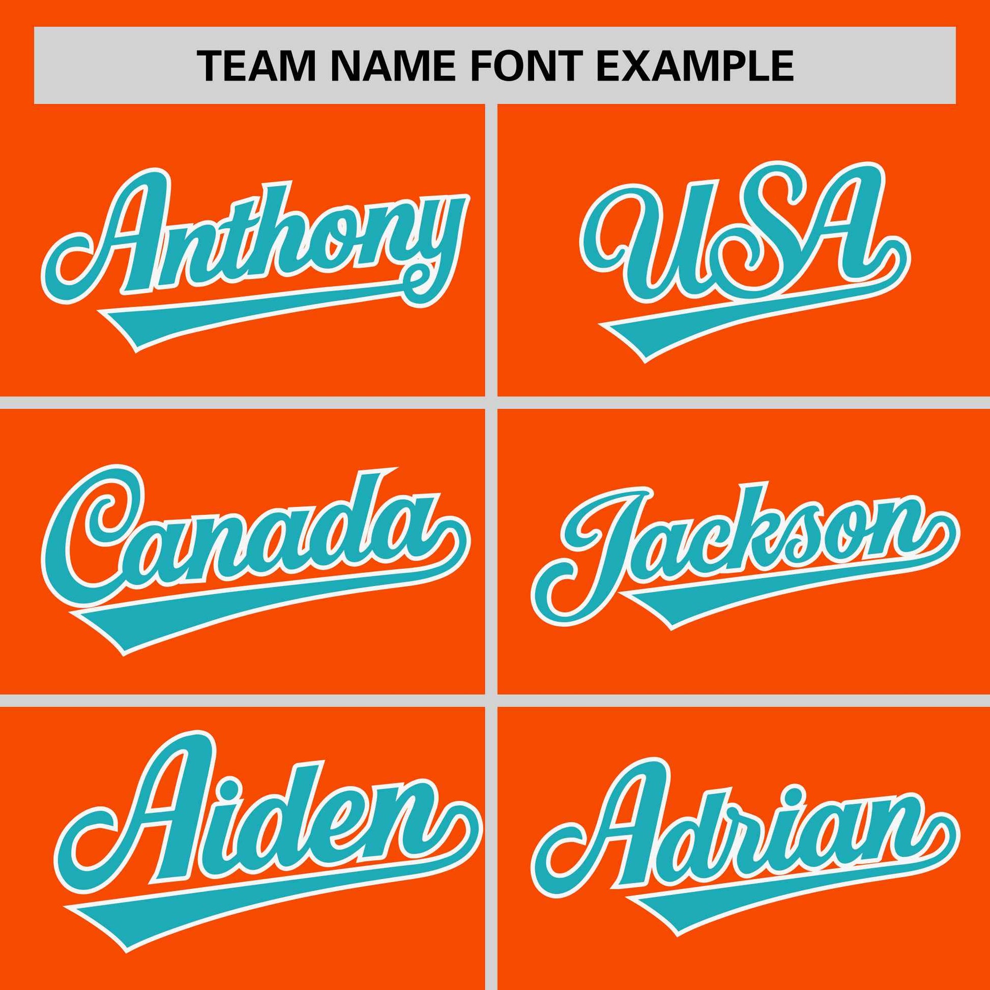 Custom Orange Aqua-Aqua Personalized Raglan Sleeves V-Neck Hockey Jersey
