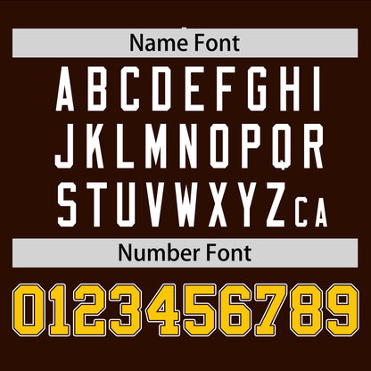 Custom Brown Gold Personalized Raglan Sleeves Round-Neck Hockey Jersey