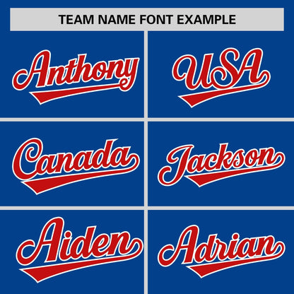 Custom Royal Red Personalized Raglan Sleeves Round-Neck Hockey Jersey