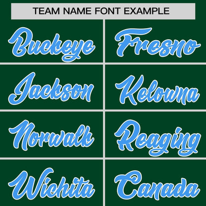 Custom Green Powder Blue Personalized Raglan Sleeves Round-Neck Hockey Jersey