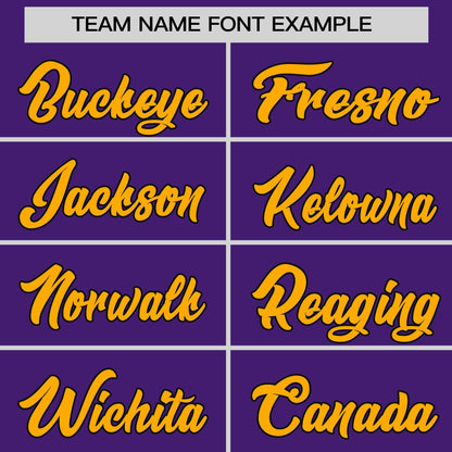 Custom Purple Yellow Personalized Raglan Sleeves Round-Neck Hockey Jersey