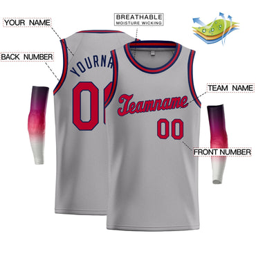 Custom Gray Orange-Royal Classic Tops Athletic Basketball Jersey