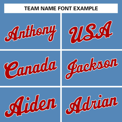 Custom Light Blue Red-White Classic Tops Athletic Basketball Jersey