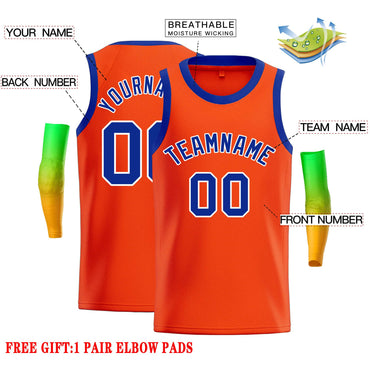 Custom Orange Royal-White Classic Tops Casual Basketball Jersey