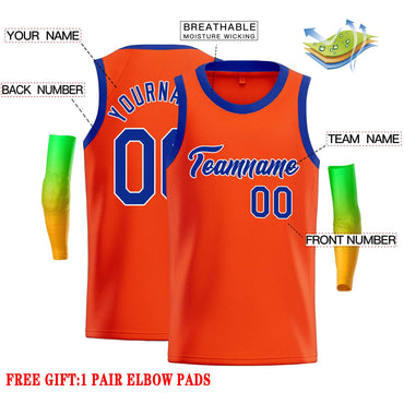 Custom Orange Royal-White Classic Tops Casual Basketball Jersey