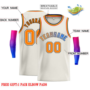 Custom Cream Royal-Black Classic Tops Casual Basketball Jersey