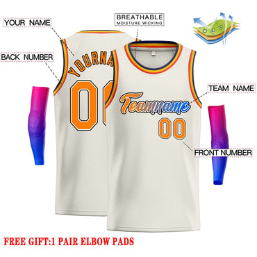 Custom Cream Royal-Black Classic Tops Casual Basketball Jersey