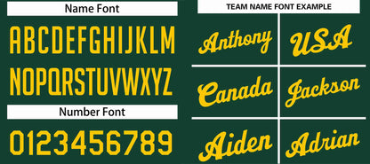 Custom Hunter Green Yellow Classic Sets Sports Uniform Basketball Jersey