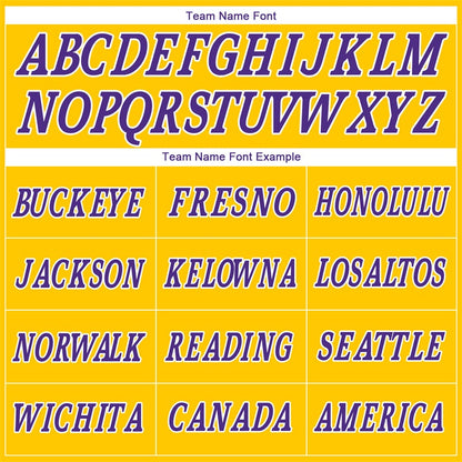 Custom Yellow Purple-White Classic Sets Basketball Jersey