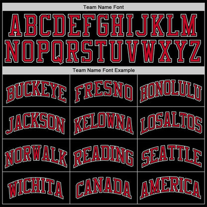 Custom Black Red-Red Classic Sets Basketball Jersey