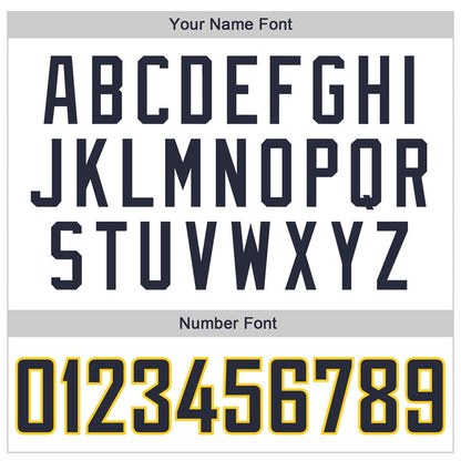 Custom White Navy-Yellow Classic Sets Basketball Jersey