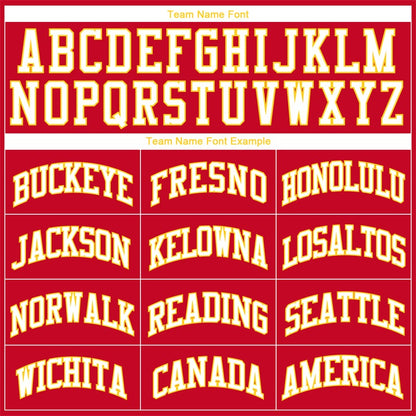 Custom Red Yellow-White Classic Sets Basketball Jersey