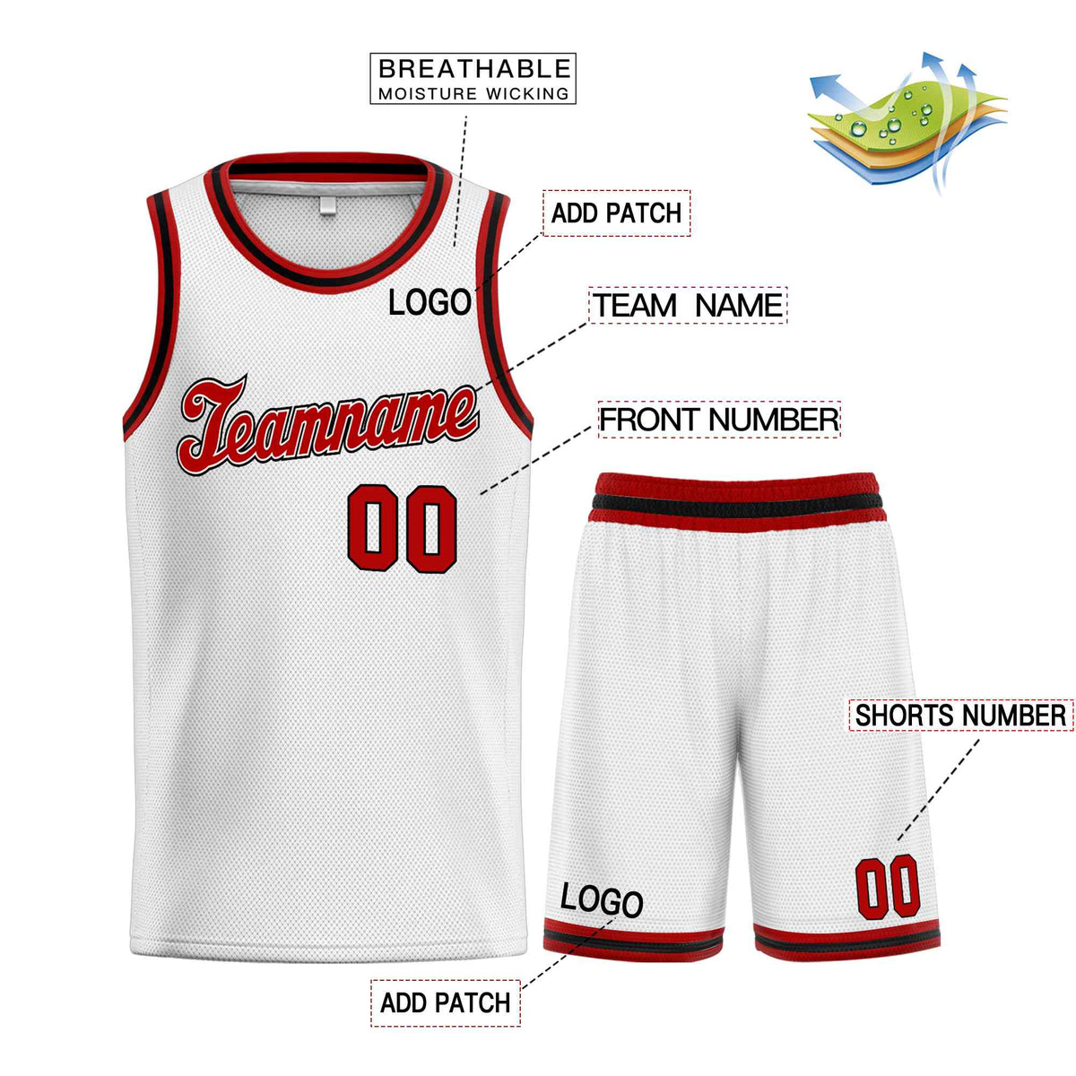 Custom White Maroon-Black Classic Sets Sports Uniform Basketball Jersey