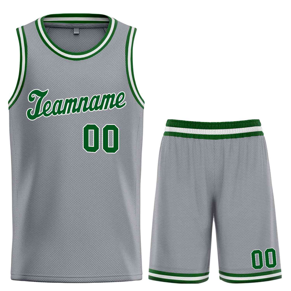 Custom Dark Gray Green-White Classic Sets Sports Uniform Basketball Jersey