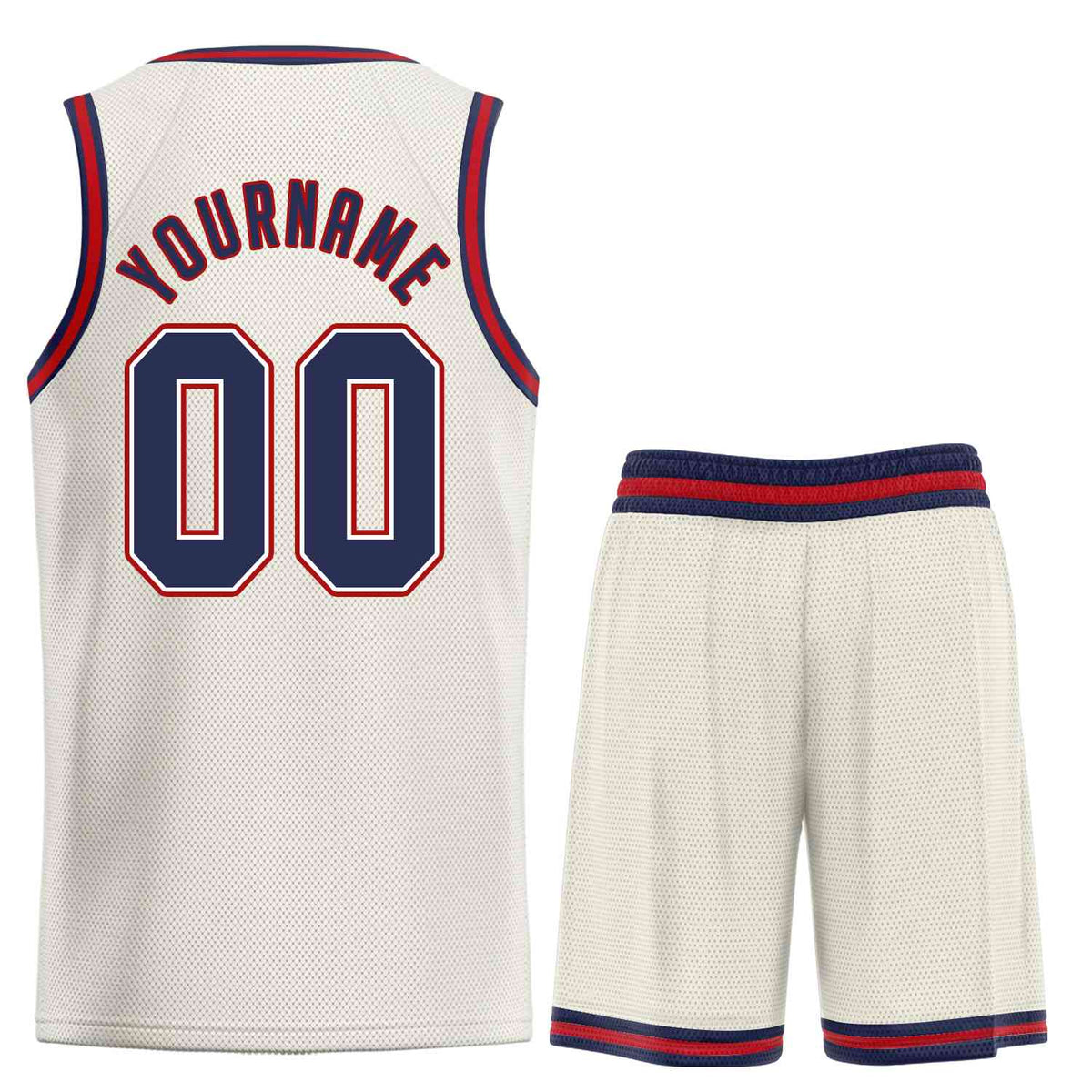 Custom Cream Navy-Maroon Classic Sets Sports Uniform Basketball Jersey