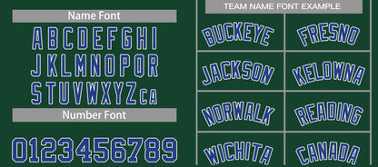 Custom Hunter Green Royal-White Bull Classic Sets Curved Basketball Jersey