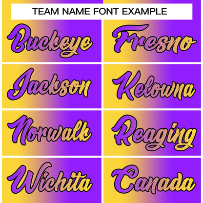 Custom Yellow Purple Gradient Fashion Tops Basketball Jersey