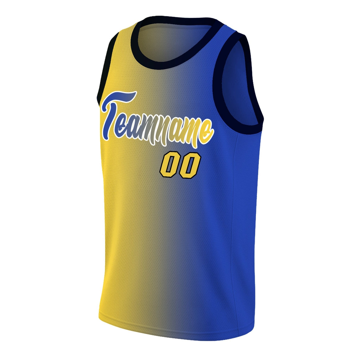 Custom Yellow Royal Gradient Fashion Tops Basketball Jersey