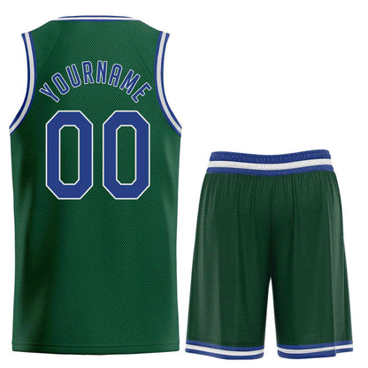 Custom Hunter Green Royal-White Classic Sets Sports Uniform Basketball Jersey